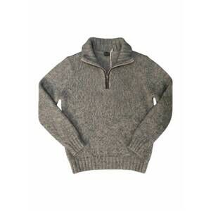 NEW FEDELI men's eco alpaca zip up sweater in grey